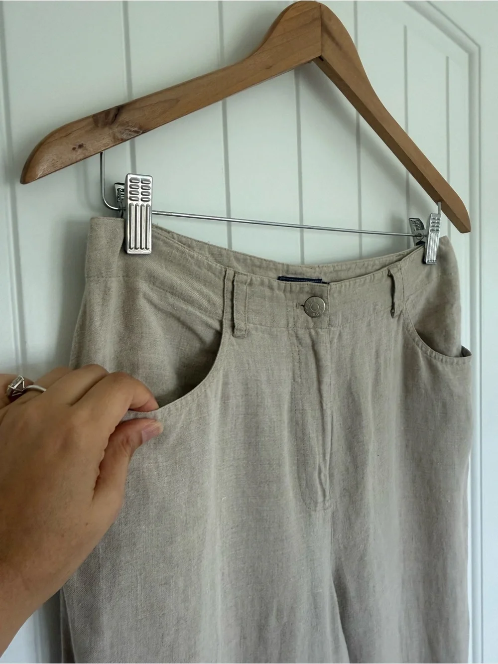J. Crew Wide-Leg Linen-Blend Pants in Neutral Beige